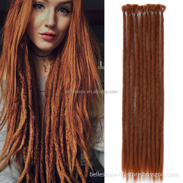 Hot sell wholesale 20inch  soft dreadlock braids synthetic crochet dreadlocks single color handmade dreadlock extensions